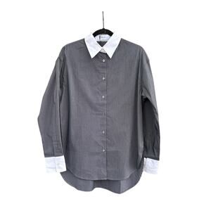Soldout NYC The Everything Shirt in Charcoal Micro Stripe